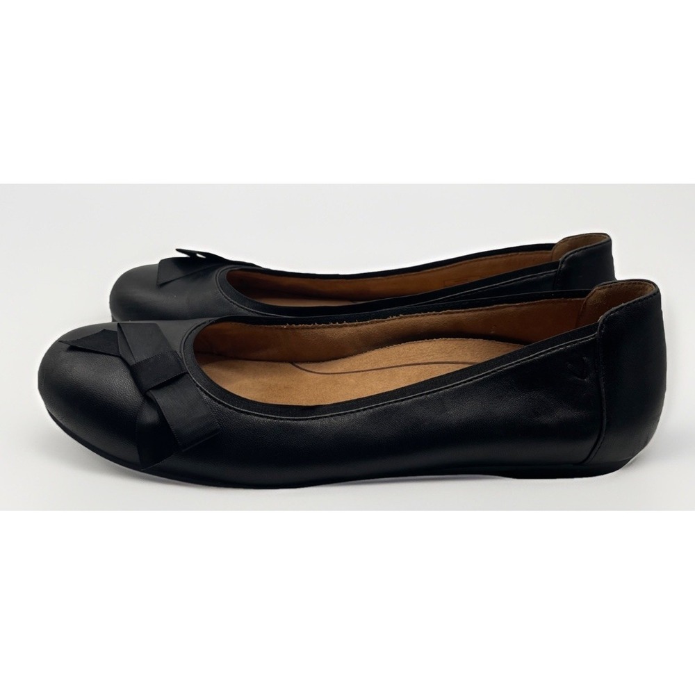 Vionic Martha Flats Black Leather With Bow Womens Comfort Shoe Size 8 Orthotic - Picture 4 of 9